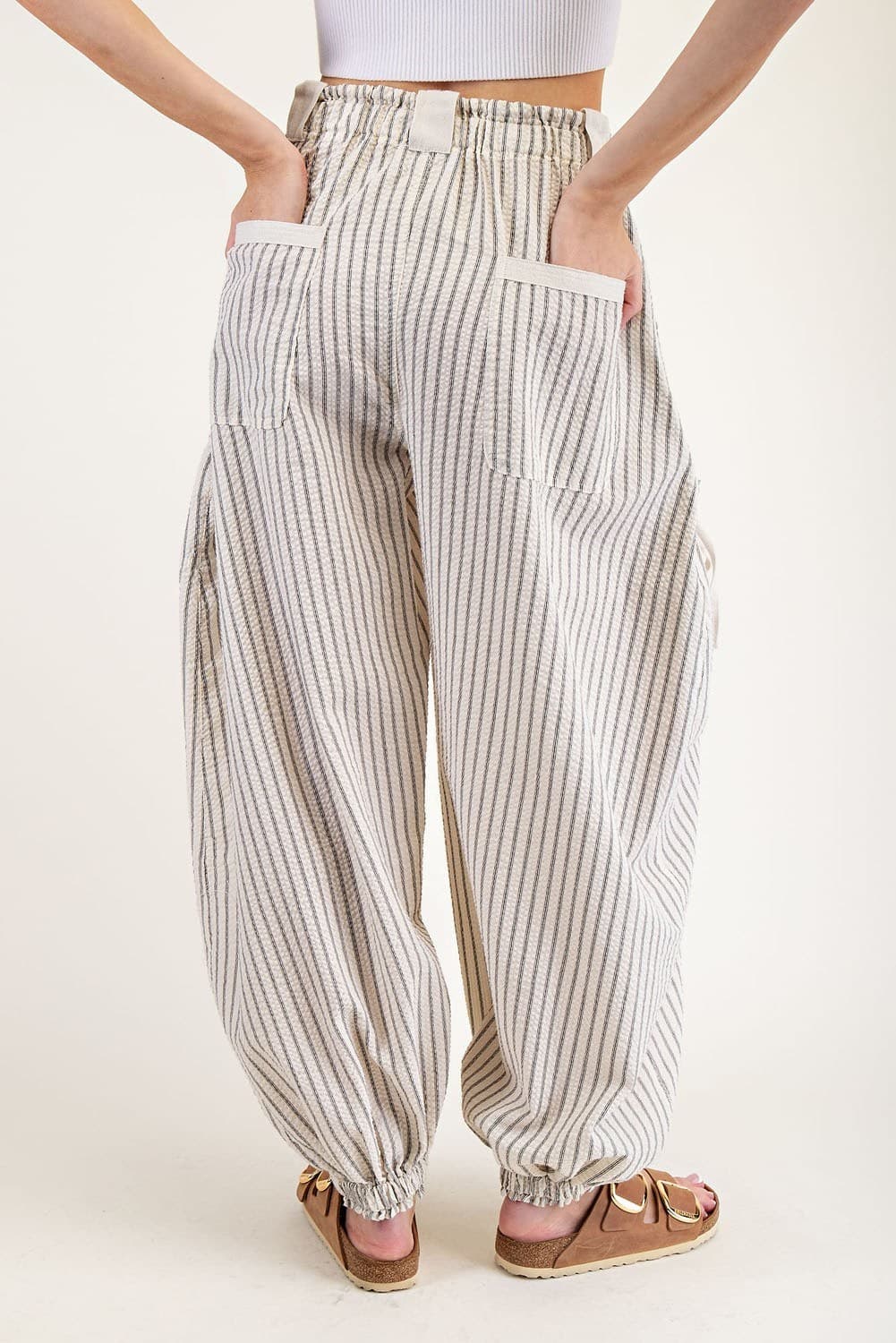 Striped Drawstring Jogger Pants