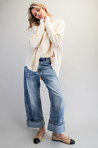 Waffle Knit Long Sleeve Top