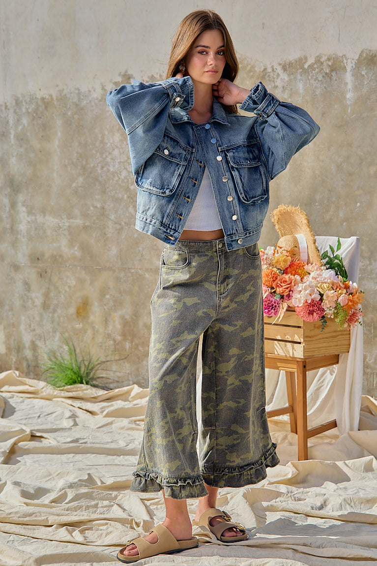 Relaxed Fit Denim Utility Jacket