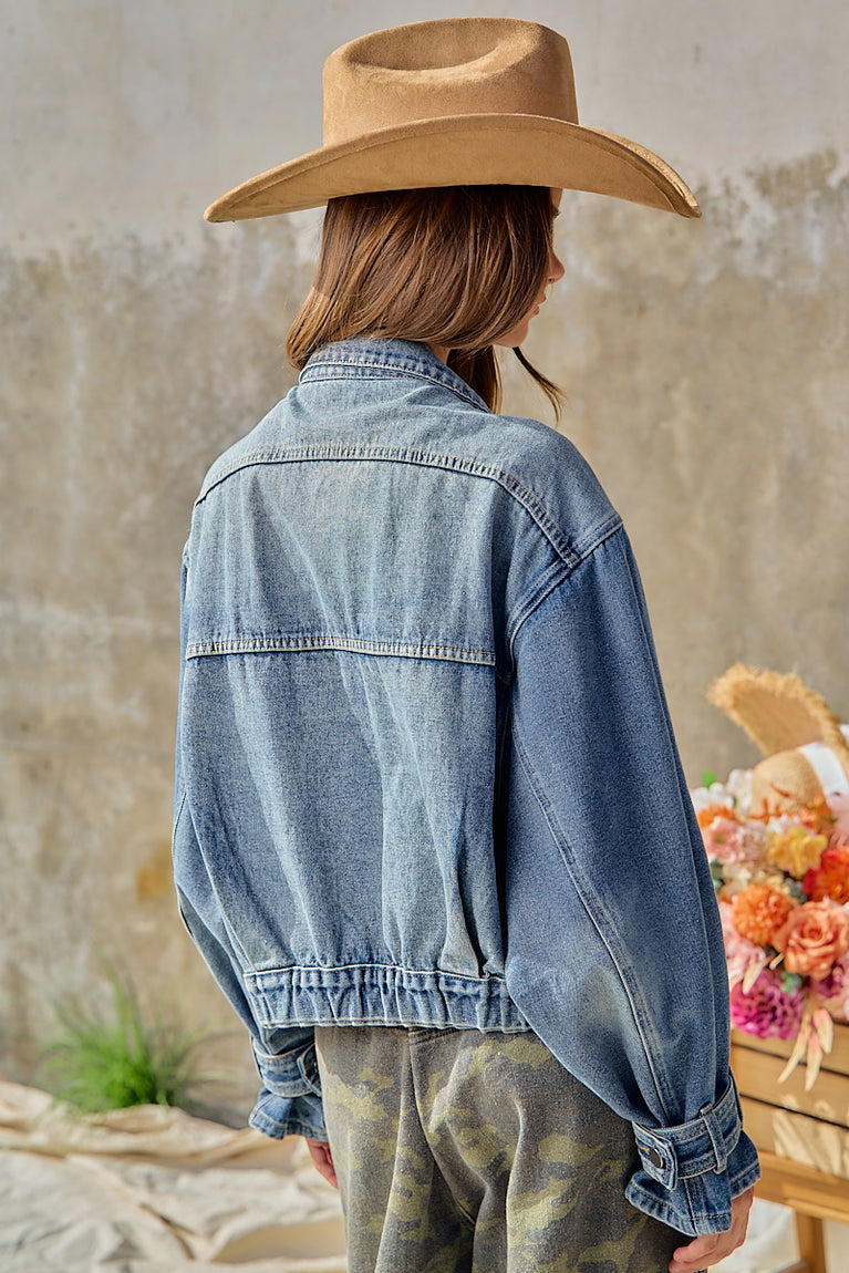 Relaxed Fit Denim Utility Jacket