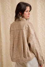 Washed Deer Print High/Low Jacket