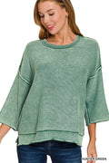 Boxy 3/4 Sleeve Sweater