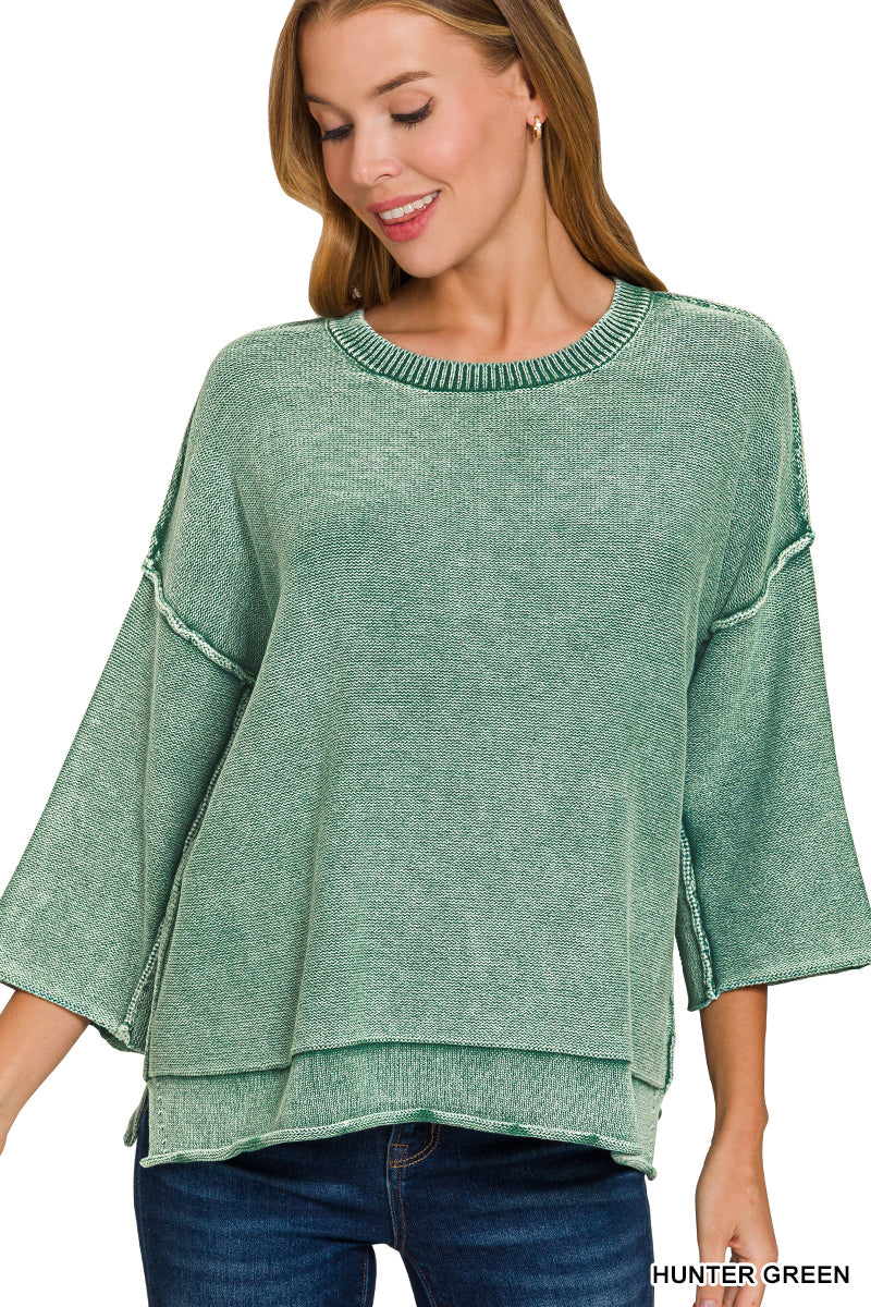 Boxy 3/4 Sleeve Sweater
