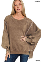 Fleece Bat Wing Sleeve Sweatshirt