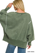 Fleece Bat Wing Sleeve Sweatshirt