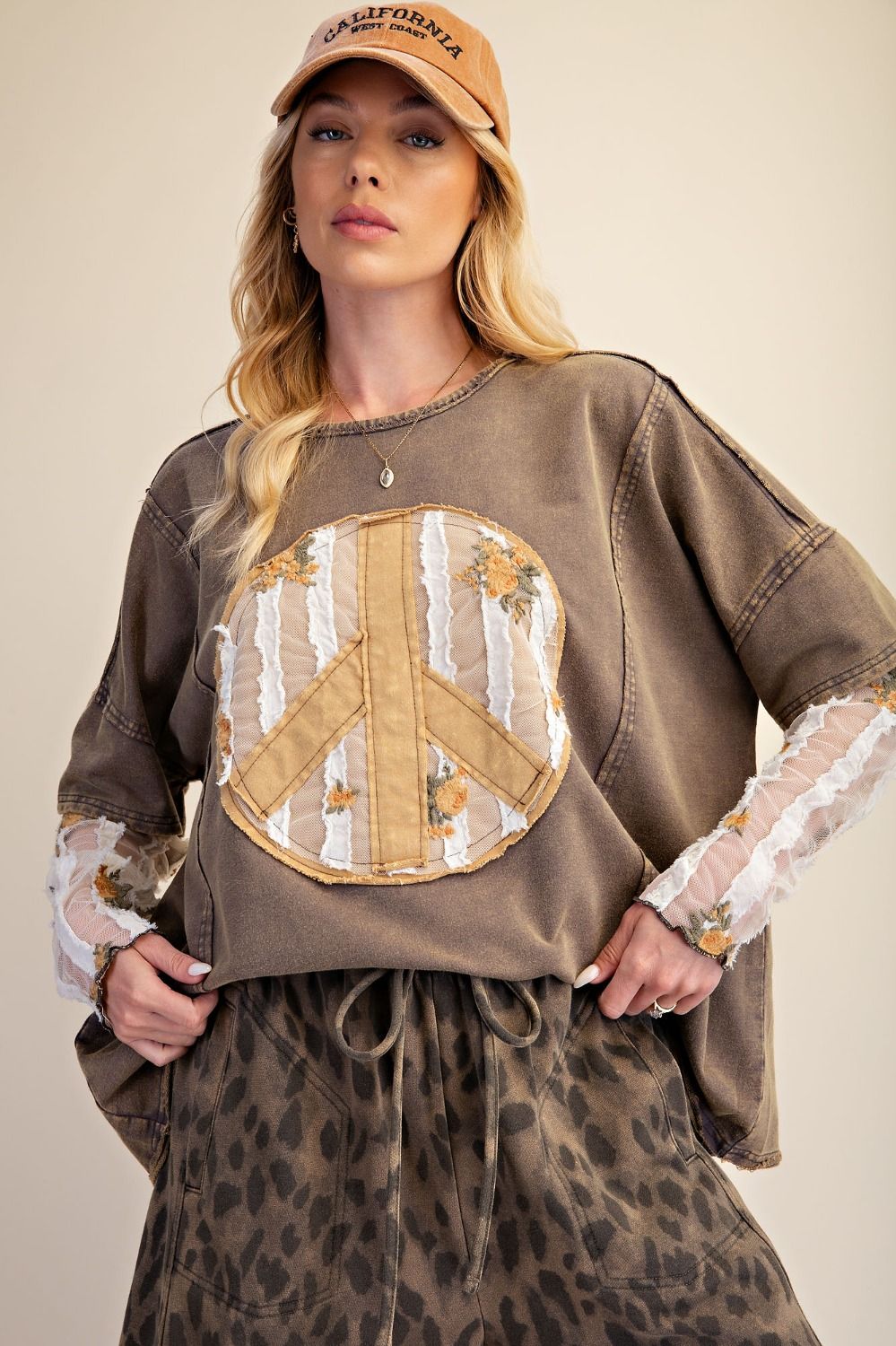 Layered Peace Patch Top