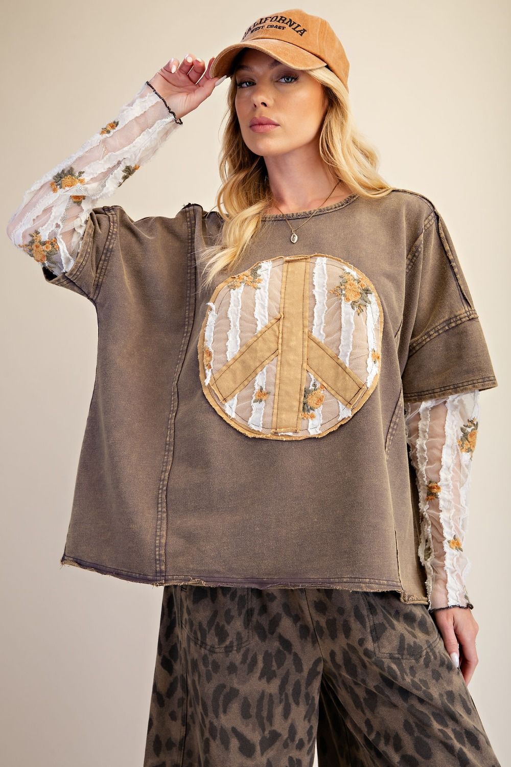Layered Peace Patch Top