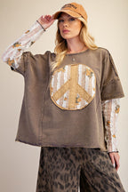 Layered Peace Patch Top