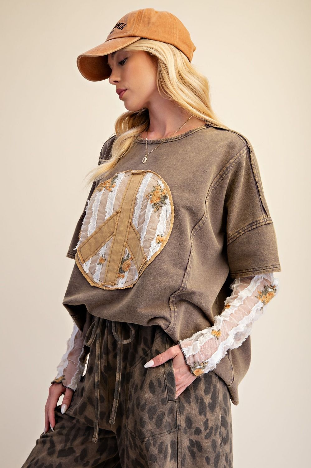 Layered Peace Patch Top