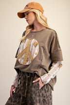 Layered Peace Patch Top