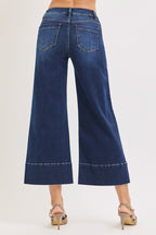 Risen Cropped wide-leg Pin-tucked Jeans