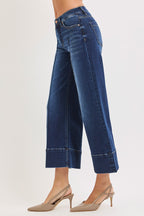 Risen Cropped wide-leg Pin-tucked Jeans