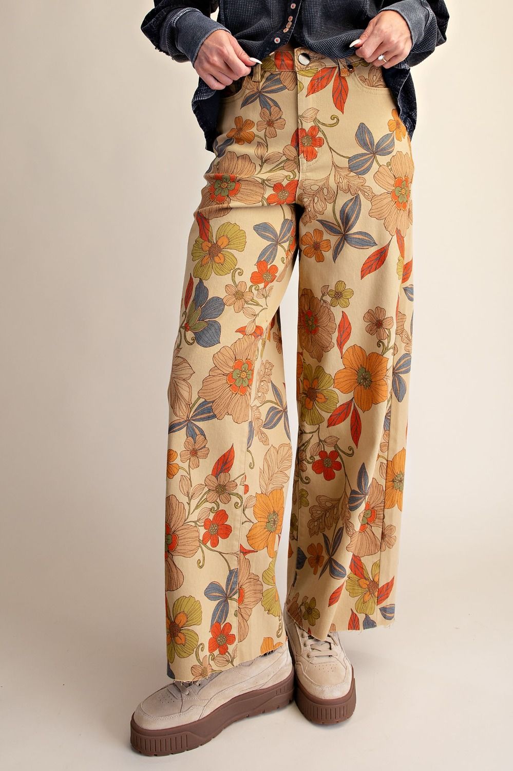 Floral Twill Pants
