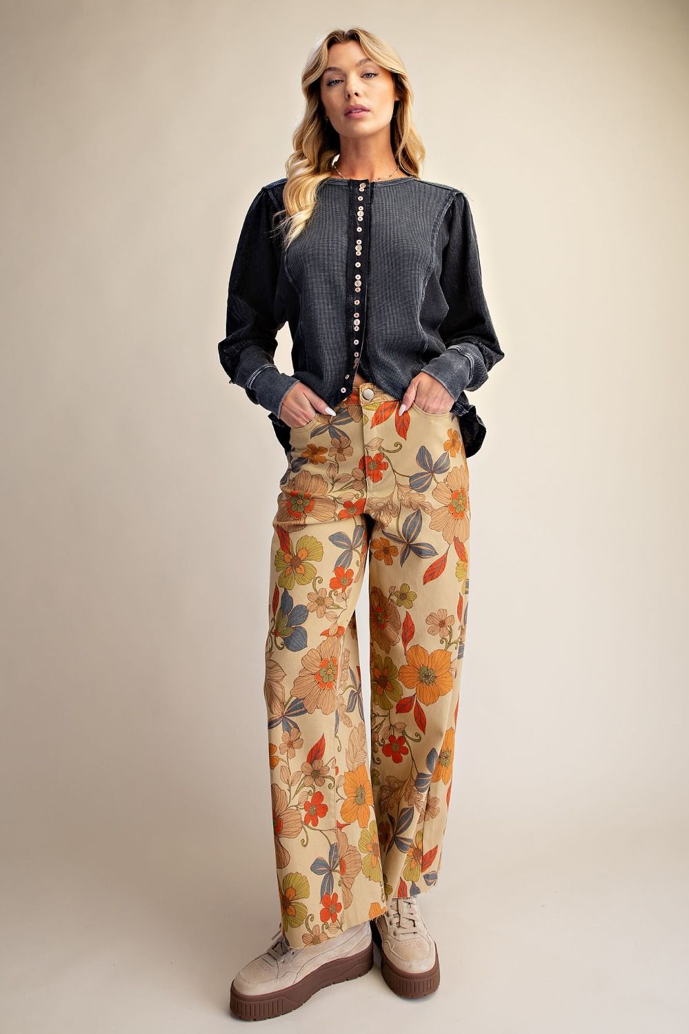 Floral Twill Pants