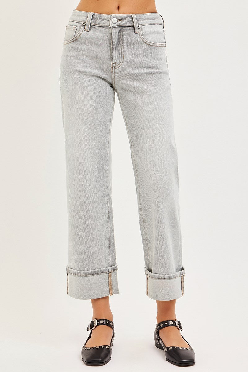 Risen Mid-Rise Crop Jeans