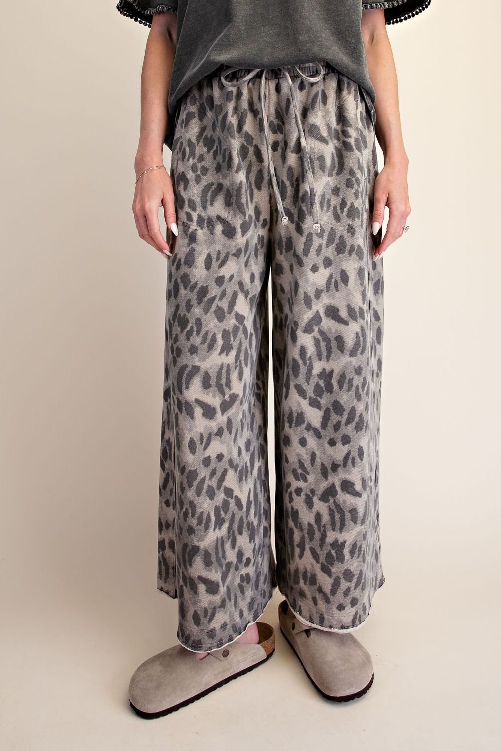 Terry Printed Knit Pants