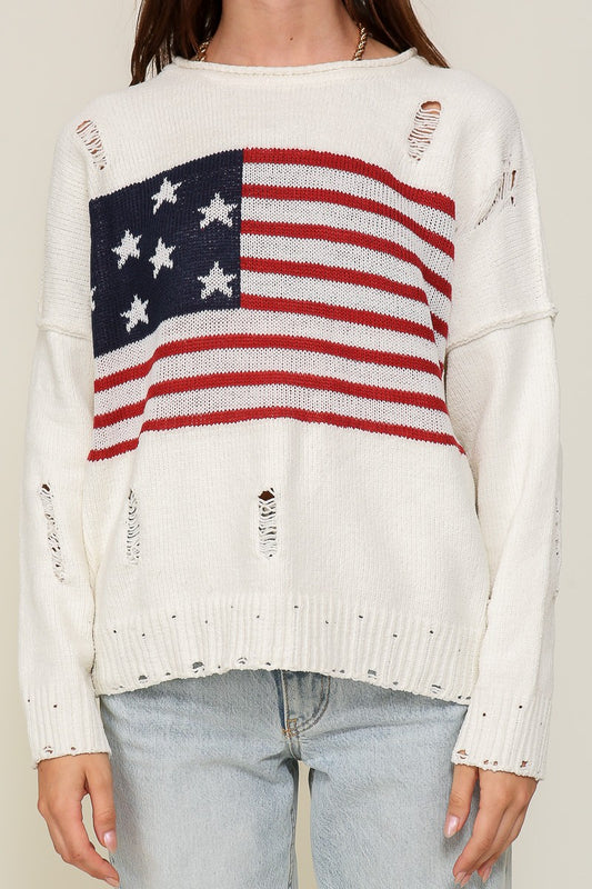 Americana Distressed Sweater