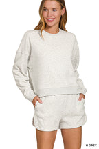 Fleece Crewneck Sweatshirt and Shorts Set