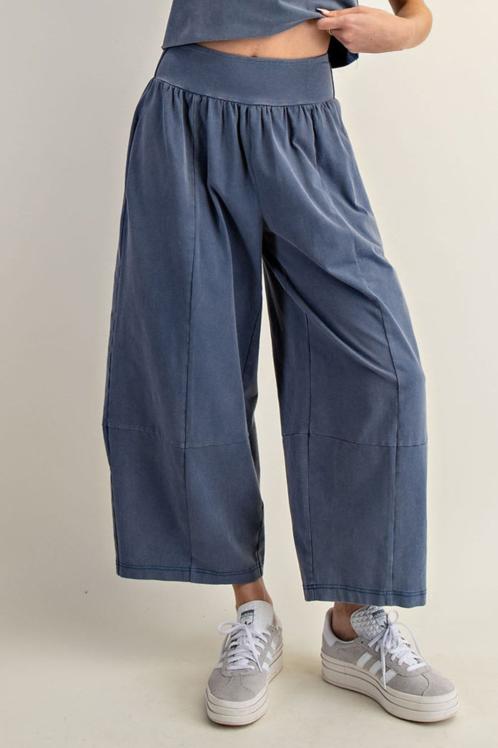 Mineral Washed Wide Leg Pants