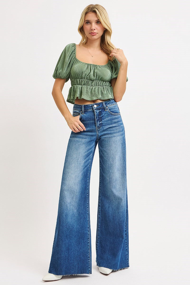 High Rise Palazzo Jeans