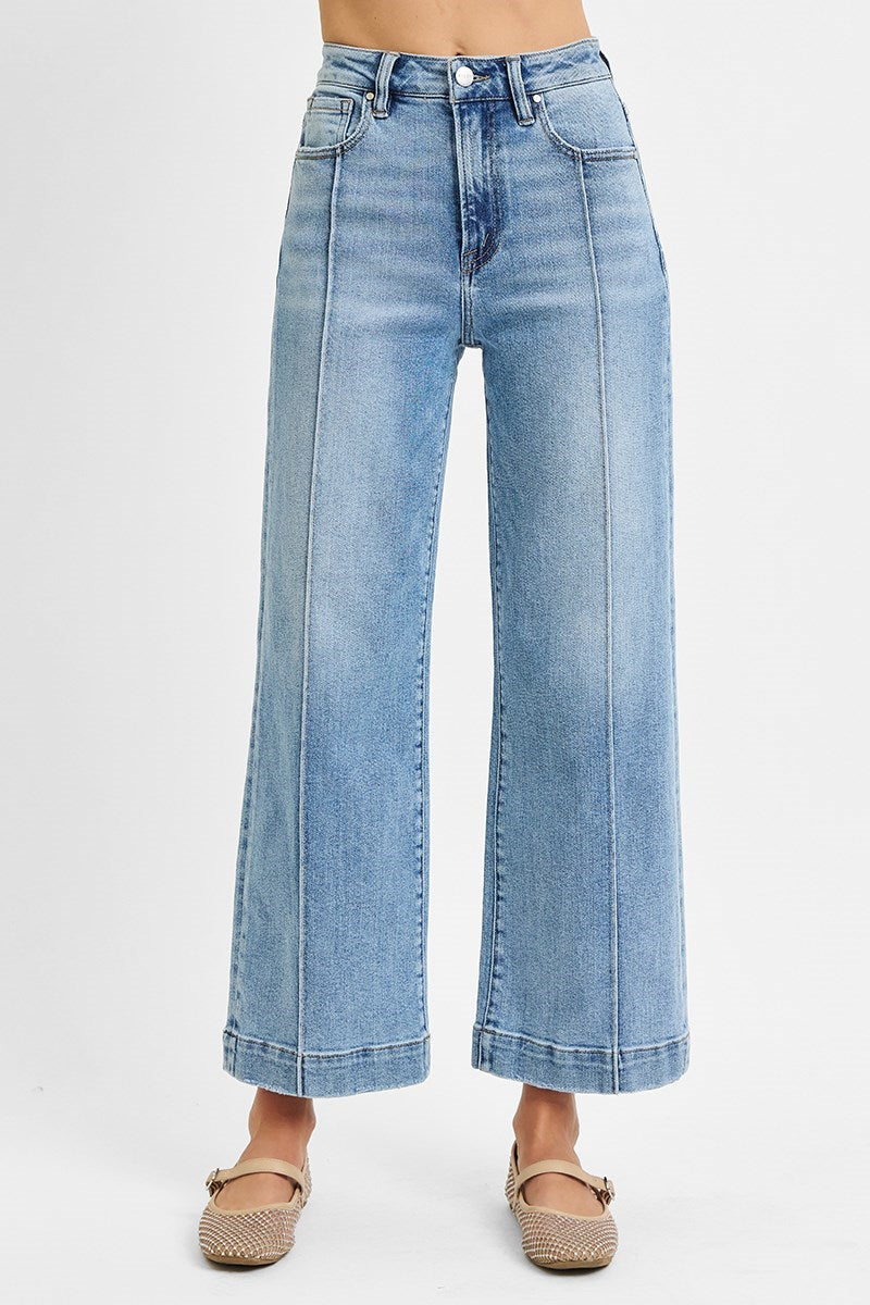 High Rise Pintuck Jeans