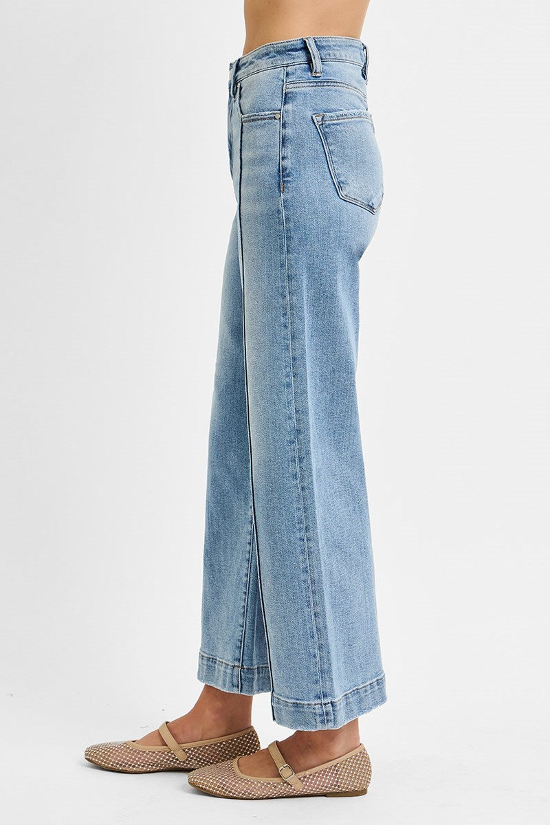 High Rise Pintuck Jeans