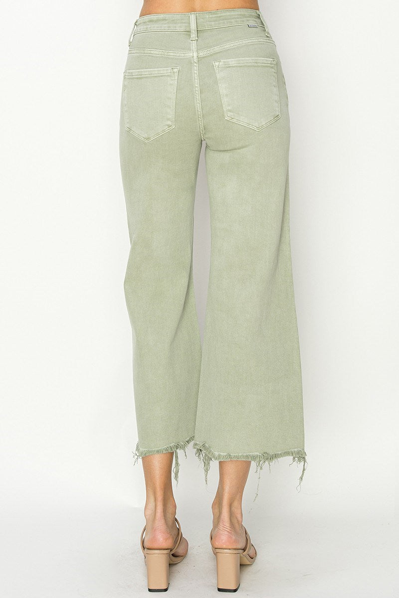 High Rise Wide Crop Jeans