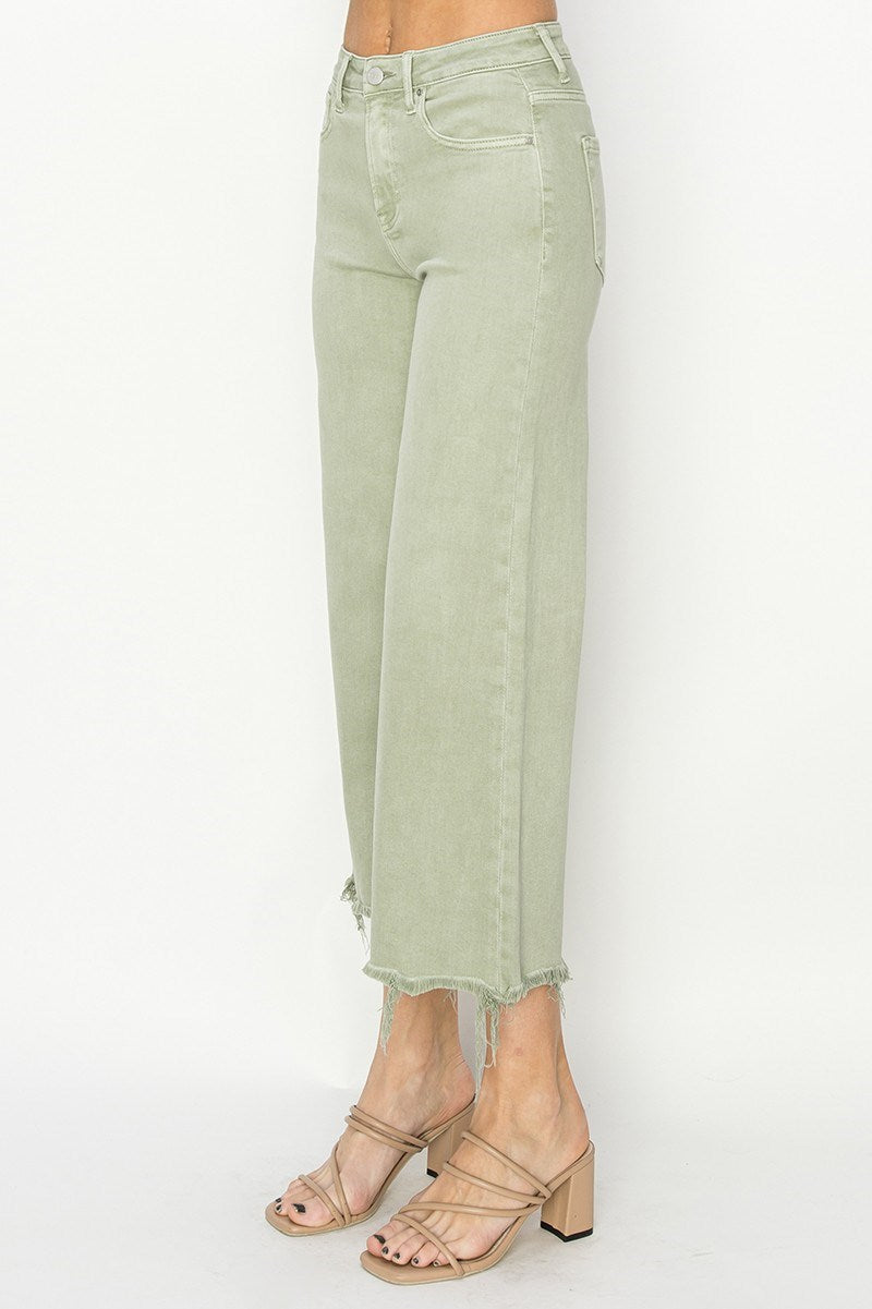 High Rise Wide Crop Jeans