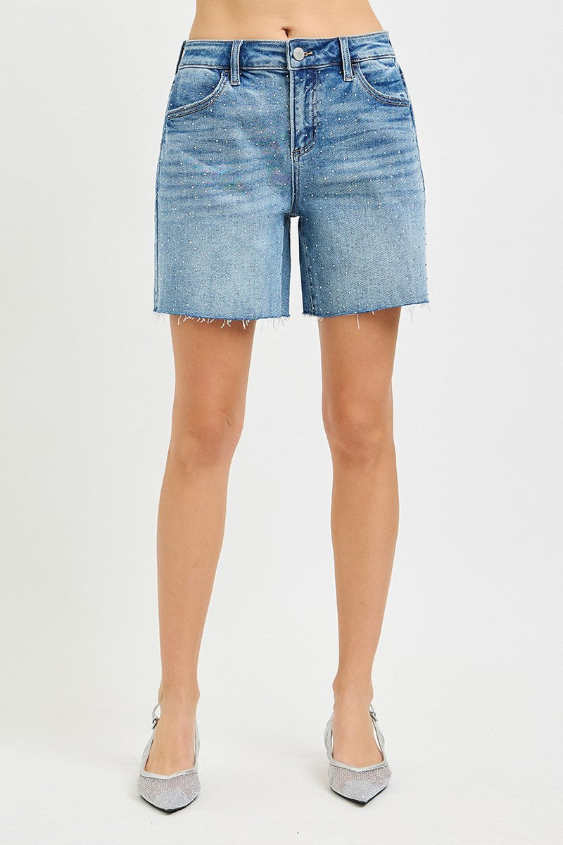 Risen Mid-length Rhinestone Shorts