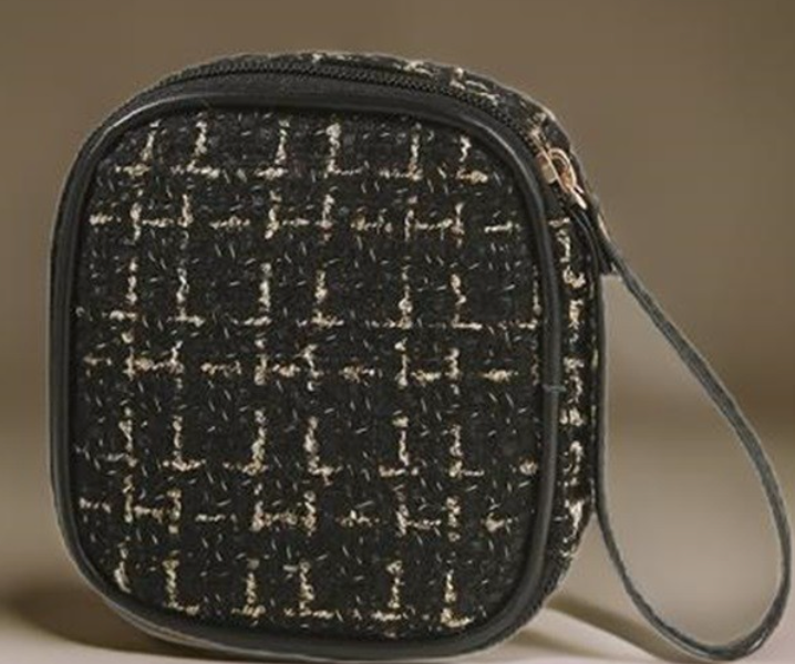 Plaid Tweed Cosmetic Makeup Travel Case