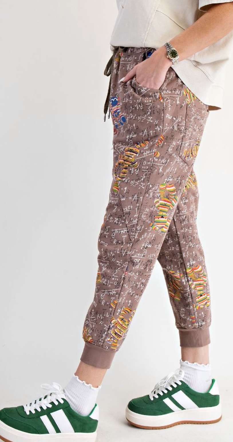 Mocha Printed Joggers