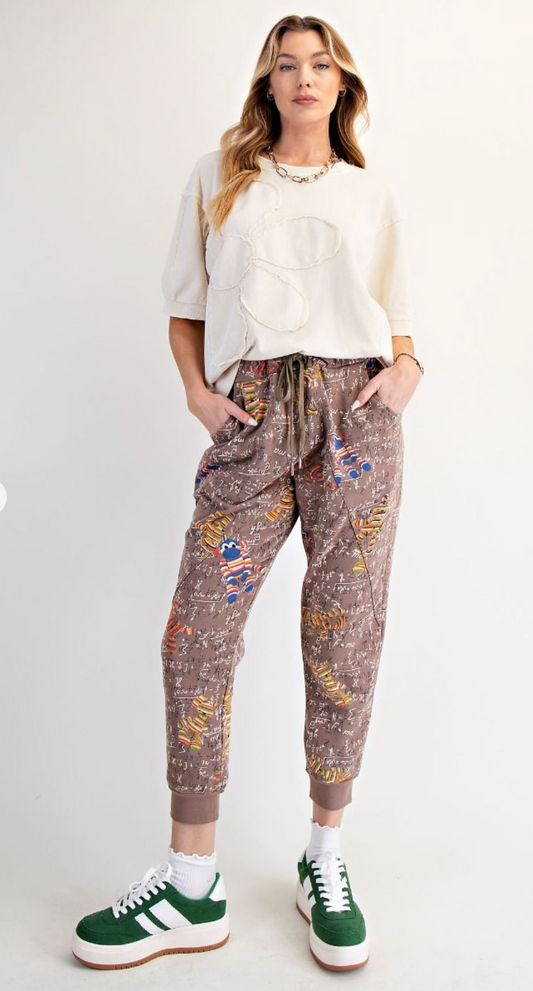 Mocha Printed Joggers