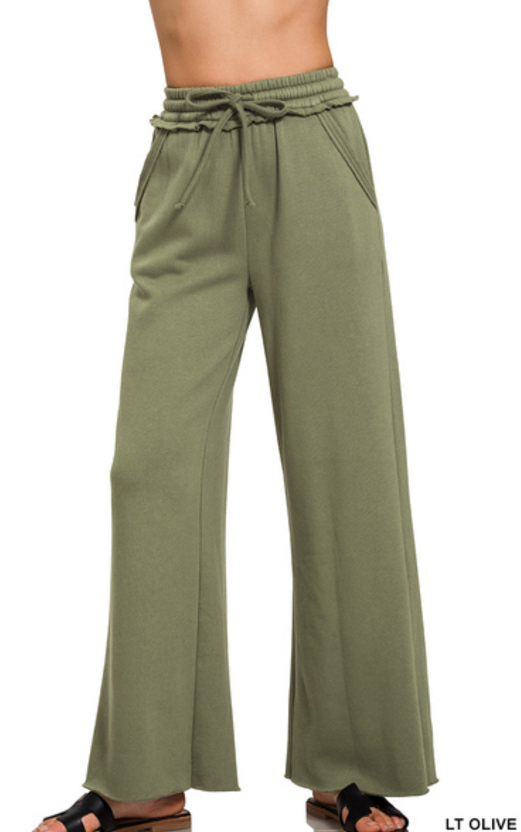 Exposed Seam Wide Leg Sweatpants