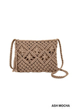 woven boho tassel crochet purse