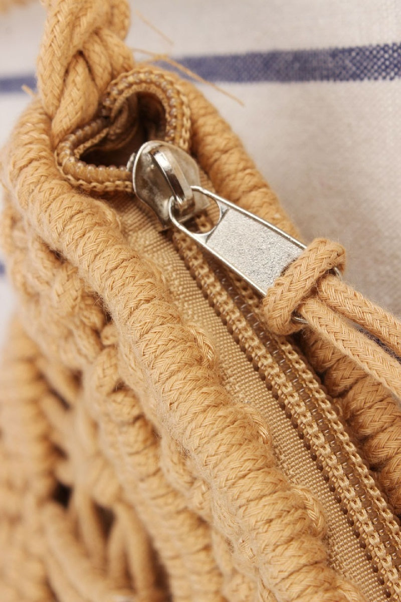 woven boho tassel crochet purse