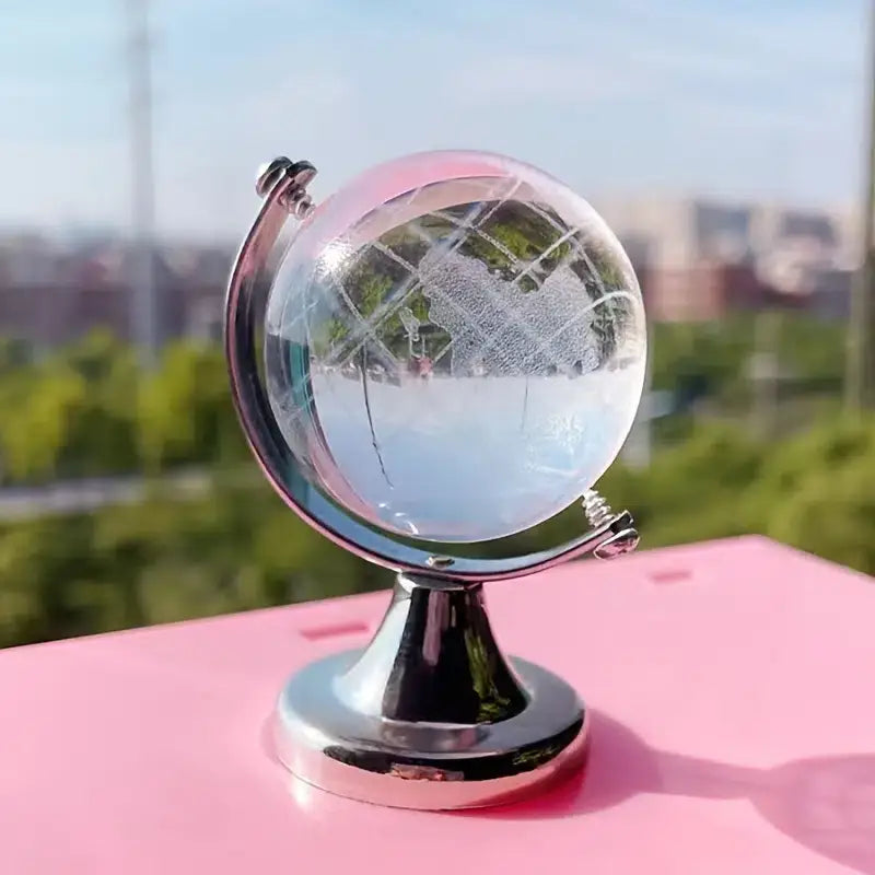 Mini Crystal Globe: World Map paperweight