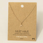 Gold Dipped Whale Tail Pendant Necklace