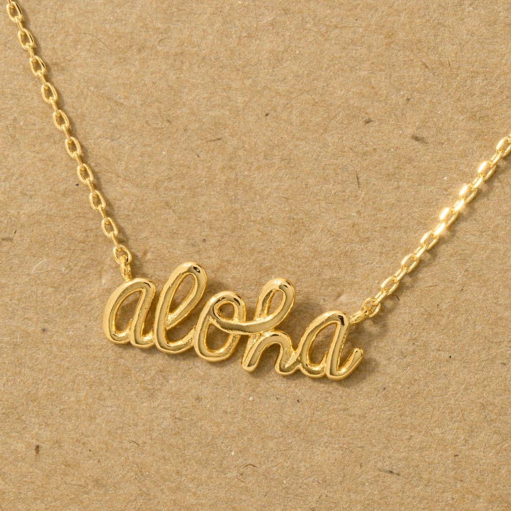 Handwritten Aloha Print Necklace