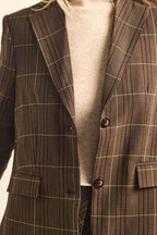 Plaid Oversized Two-Button Blazer Jacket