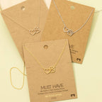 Dog Paw Heart Cutout Pendant Necklace