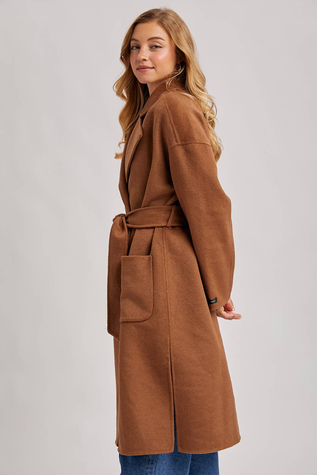 HANDMADE BELTED LONGLINE COAT