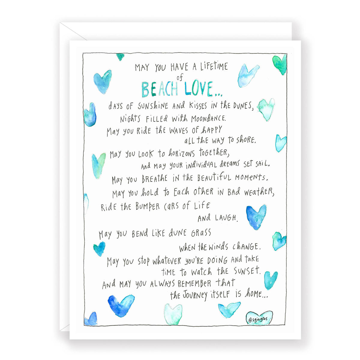 'Beach Love' greeting card by Sandy Gingras from How to Live