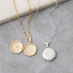 14K Gold Dipped Cz Starburst Locket Necklace