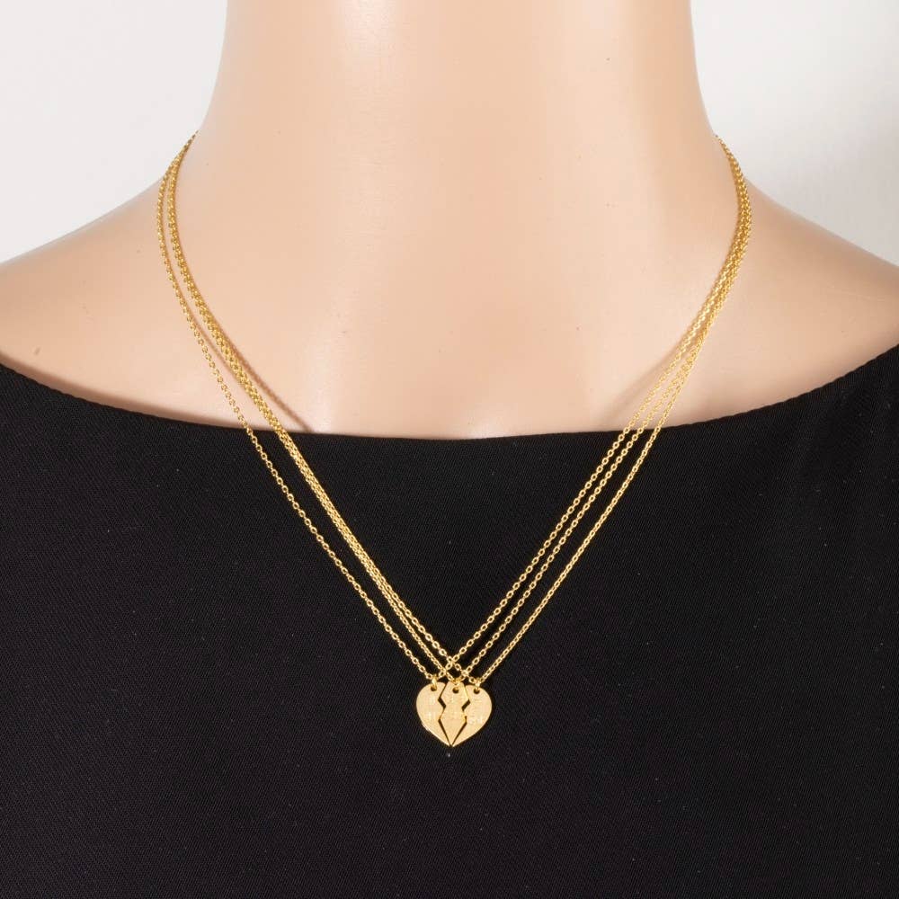 Best Bitches Heart Pendant Necklace Set