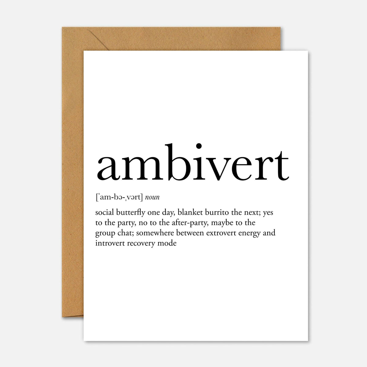 Ambivert Definition – Mental Health Greeting Card