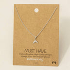 Gold Dipped Whale Tail Pendant Necklace