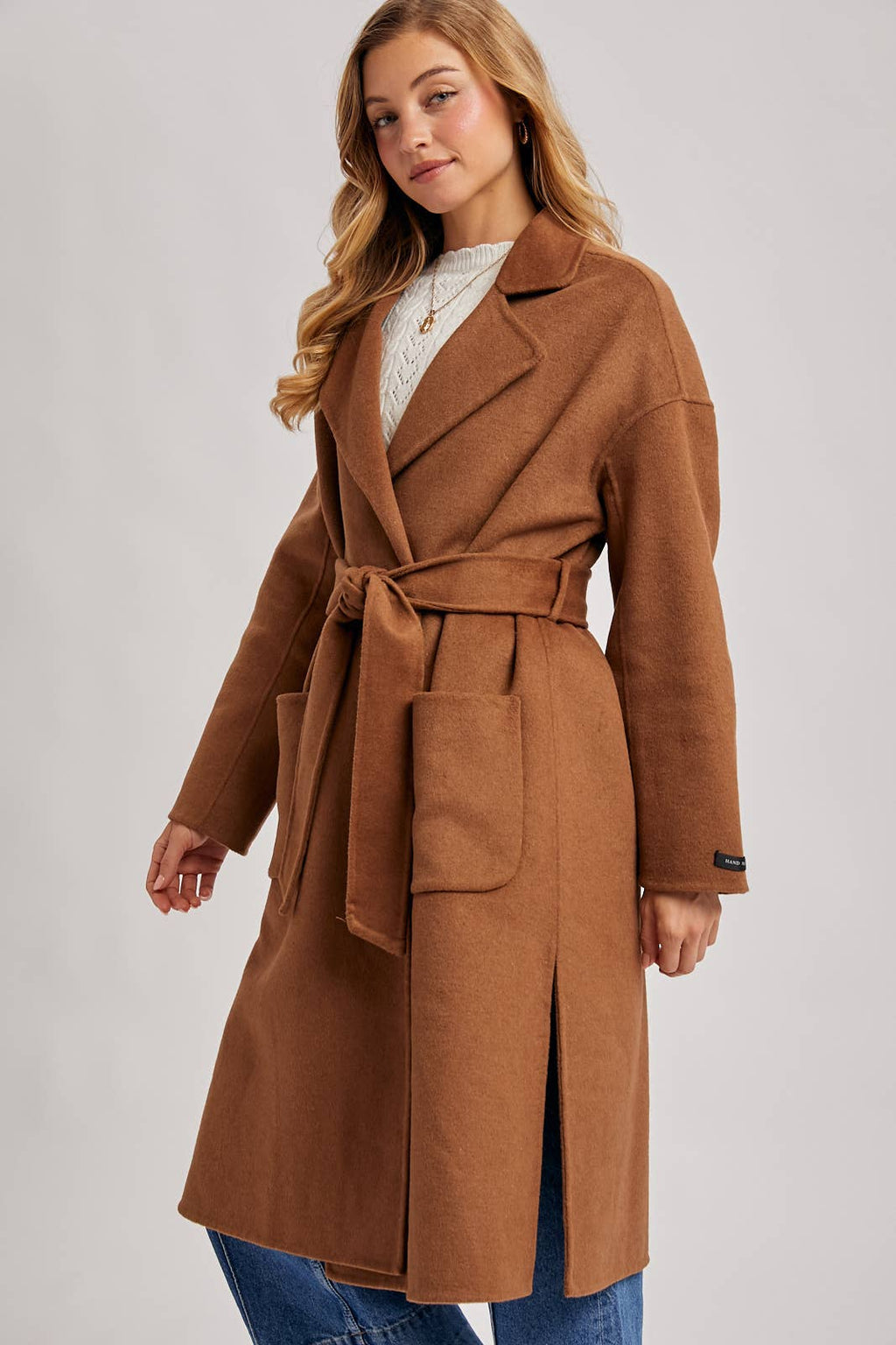 HANDMADE BELTED LONGLINE COAT
