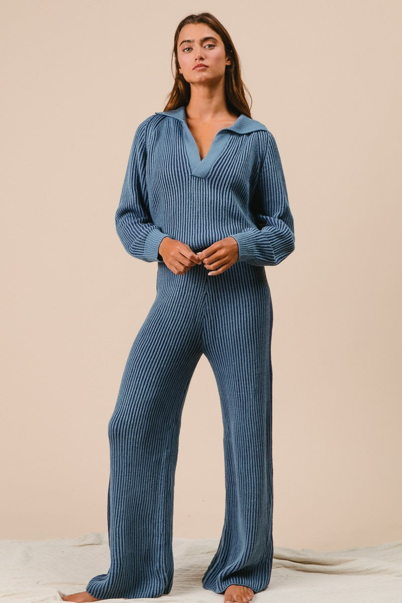 Two Tone Ribbed Set