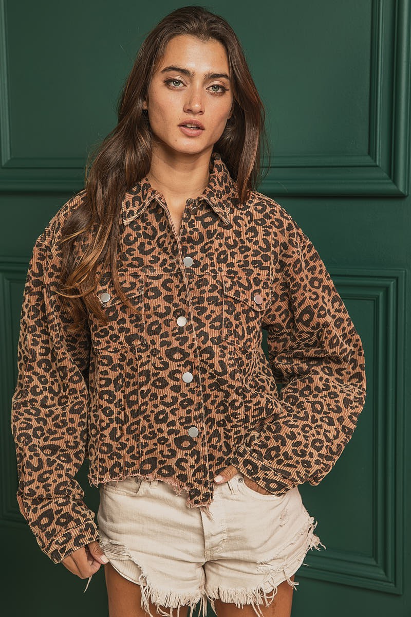 Leopard Corduroy Jacket